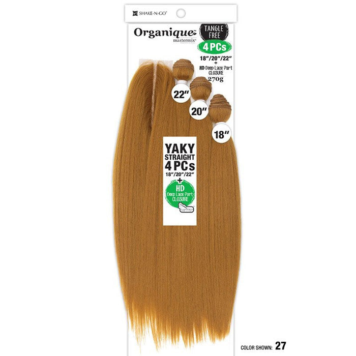 Shake-N-Go Organique Mastermix Weave - YAKY STRAIGHT 4PCS 18/20/22"+ CLOSURE