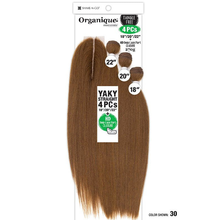 Shake-N-Go Organique Mastermix Weave - YAKY STRAIGHT 4PCS 18/20/22"+ CLOSURE