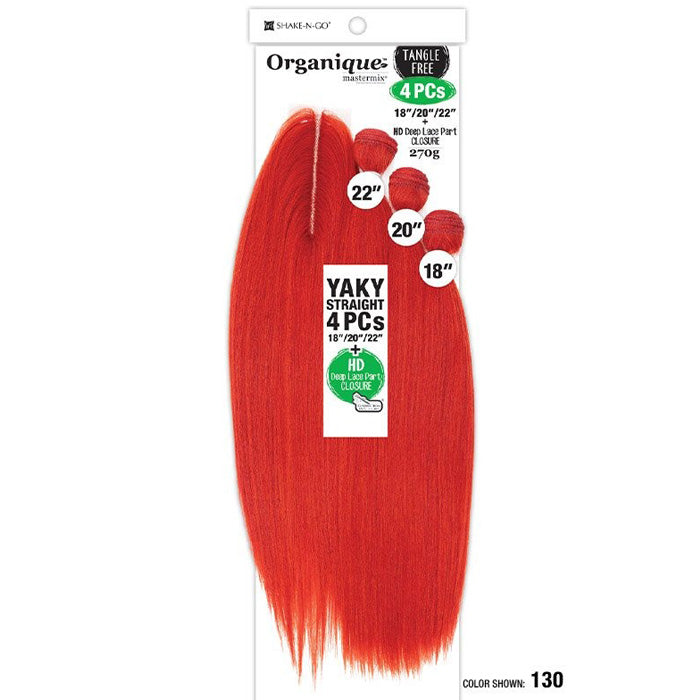 Shake-N-Go Organique Mastermix Weave - YAKY STRAIGHT 4PCS 18/20/22"+ CLOSURE