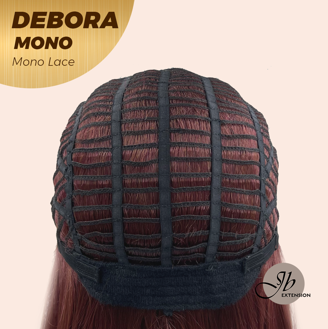 [PRE-ORDER] JBEXTENSION DEBORA MONO Monofilament Handmade Wig 6X5 Full Monofilament Hand Tied Top Wig 20 Inches Dark Red Mono Lace Wig With Anti-slip Silicone Strips Glueless Wig DEBORA MONO【BENDY EAR TABS】