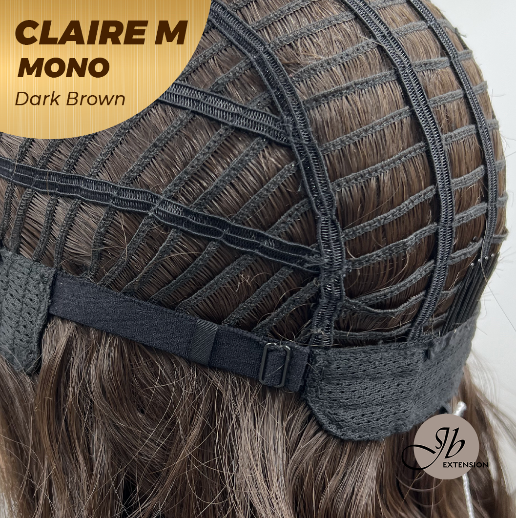 [PRE-ORDER] JBEXTENSION CLAIRE MONO DARK BROWN Partial Monofilament Wig 22 Inches Dark Brown Partial Mono Lace Glueless Wig CLAIRE MONO DARK BROWN【BENDY EAR TABS】
