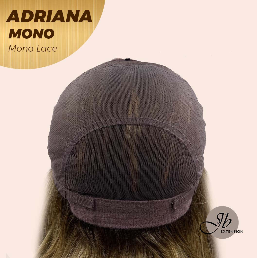 [PRE-ORDER] JBEXTENSION ADRIANA MONO Full Monofilament Handmade Full Lace Full Hand Tied Wig 14 Inches Blonde With Dark Root Wave Mono Lace Handmade Futura Fiber Wig With Anti-slip Silicone Strips Glueless Wig Adriana Mono【BENDY EAR TABS】