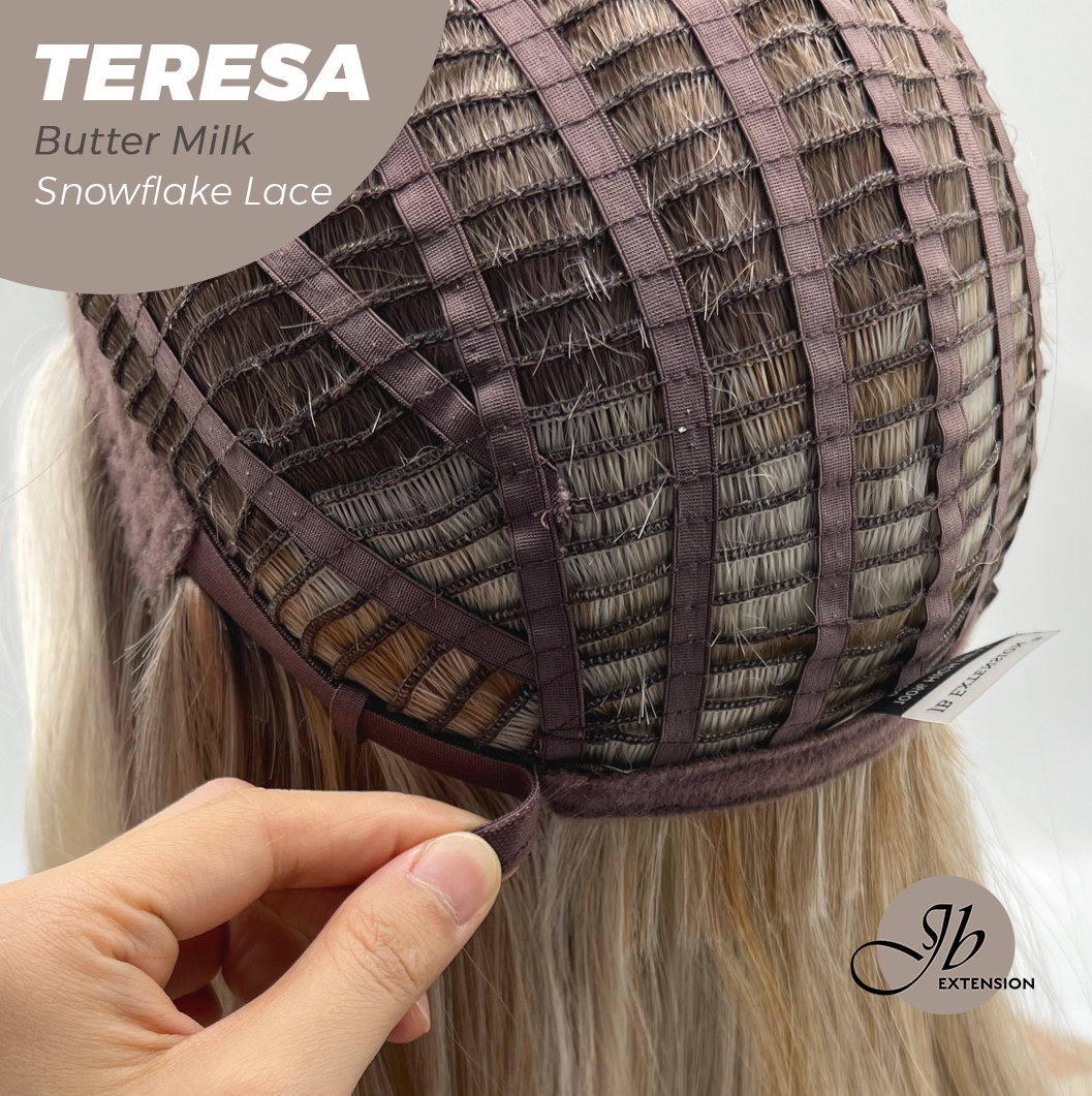 [PRE-ORDER] JBEXTENSION 18 Inches Butter Milk Pre-Cut Snowflake Lace Frontlace Glueless Wig TERESA BUTTER MILK【PERMATEASE】【BENDY EAR TABS】