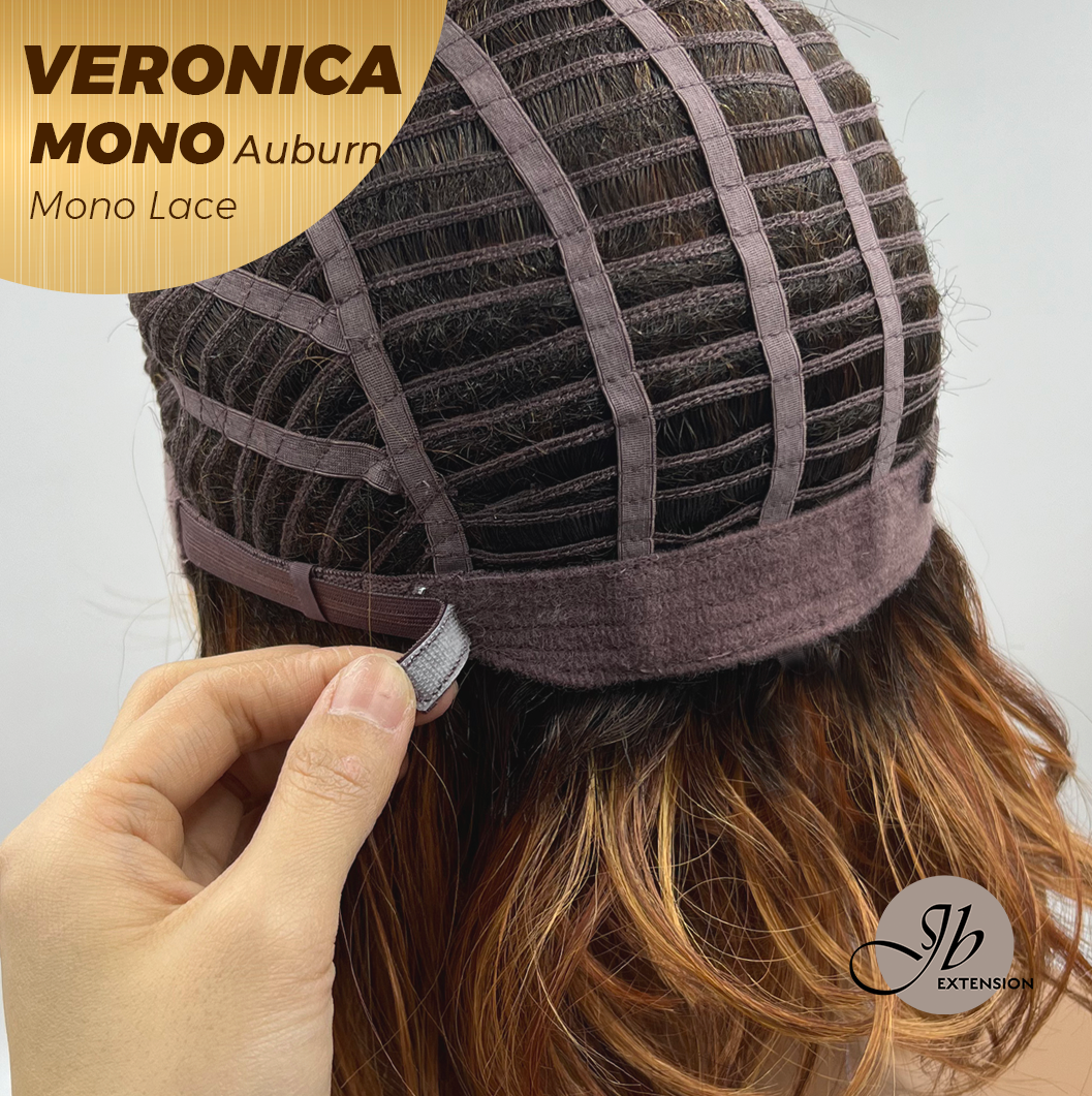 [PRE-ORDER] JBEXTENSION VERONICA MONO Monofilament Handmade Wig 6X5 Full Monofilament Hand Tied Top Wig 12 Inches Auburn Wave Mono Lace Wig With Anti-slip Silicone Strips Glueless Wig VERONICA MONO AUBURN【BENDY EAR TABS】