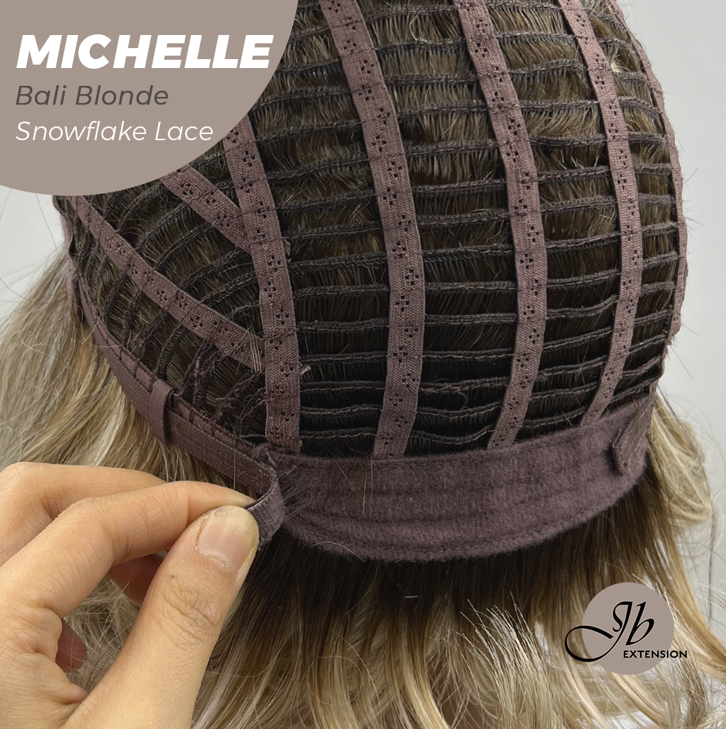 [PRE-ORDER] JBEXTENSION 10 Inches Bali Blonde Pre-Cut Side Part Snowflake Lace Frontlace Glueless Wig MICHELLE BALI BLONDE【BENDY EAR TABS】- S/M