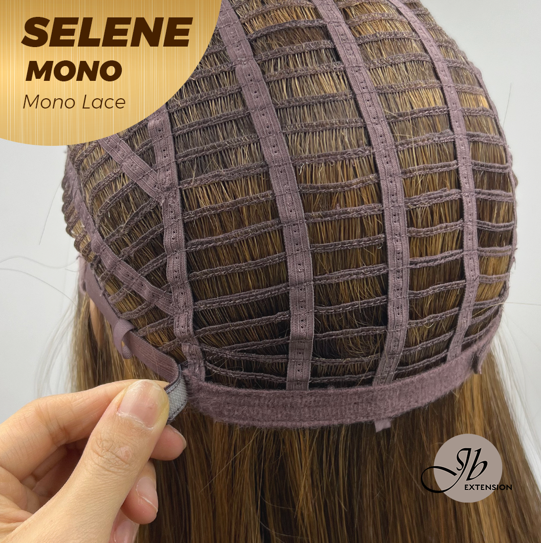 [PRE-ORDER] JBEXTENSION SELENE MONO Monofilament Handmade Wig 6X5 Full Monofilament Hand Tied Top Wig 25 Inches Caramel Mono Lace Wig With Anti-slip Silicone Strips Glueless Wig SELENE MONO【BENDY EAR TABS】