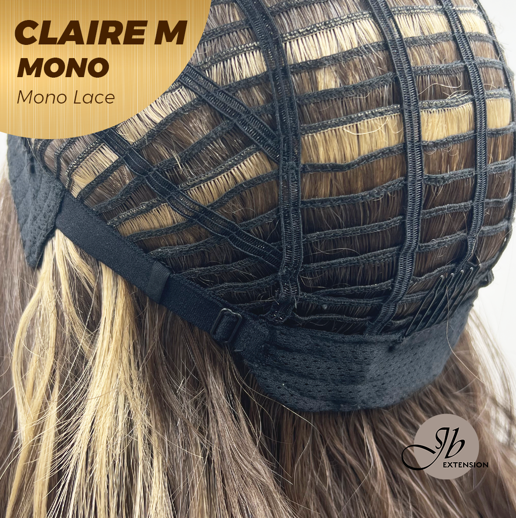 [PRE-ORDER] JBEXTENSION CLAIRE MONO Partial Monofilament Wig 22 Inches Brown With Highlight Partial Mono Lace Glueless Wig CLAIRE MONO【BENDY EAR TABS】