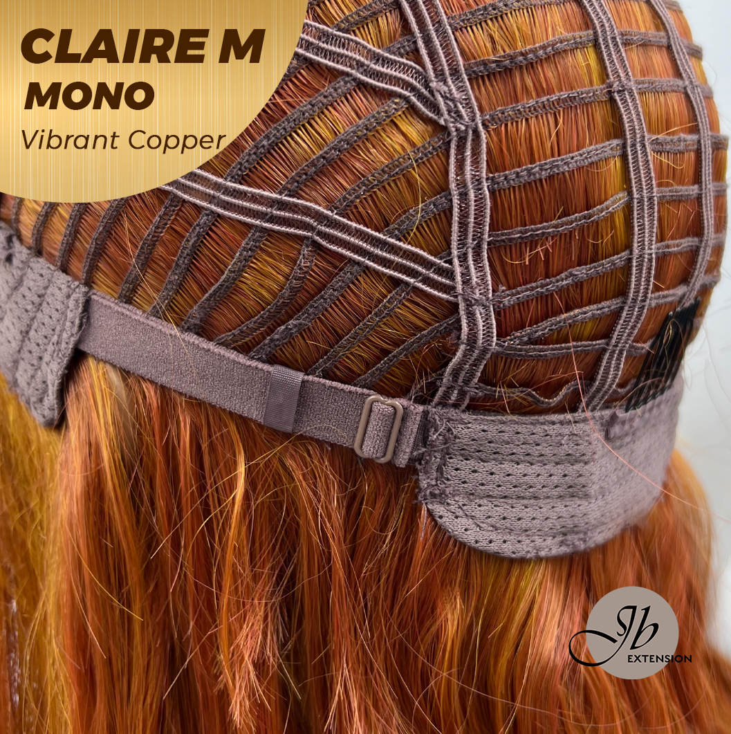 [PRE-ORDER] JBEXTENSION CLAIRE MONO VIBRANT COPPER Partial Monofilament Wig 22 Inches Vibrant Copper Partial Mono Lace Glueless Wig Claire Mono Vibrant Copper【BENDY EAR TABS】