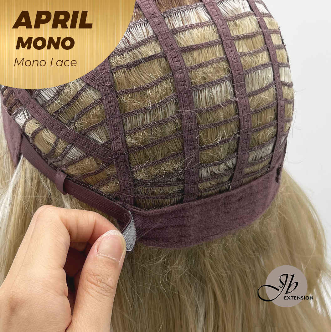 [PRE-ORDER] JBEXTENSION APRIL MONO Monofilament Handmade Wig 6X5 Full Monofilament Hand Tied Top Wig 18 Inches Mix Blonde Mono Lace Wig With Anti-slip Silicone Strips Glueless Wig APRIL MONO MIX BLONDE【BENDY EAR TABS】