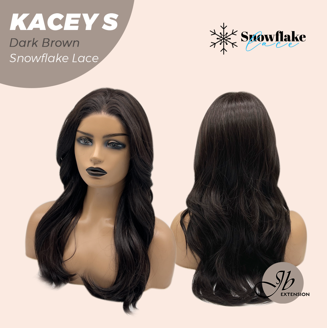 [PRE-ORDER] JBEXTENSION 20 Inches Dark Brown Pre-Cut Snowflake Lace Frontlace Glueless Wig KACEY S DARK BROWN【PERMATEASE】【BENDY EAR TABS】
