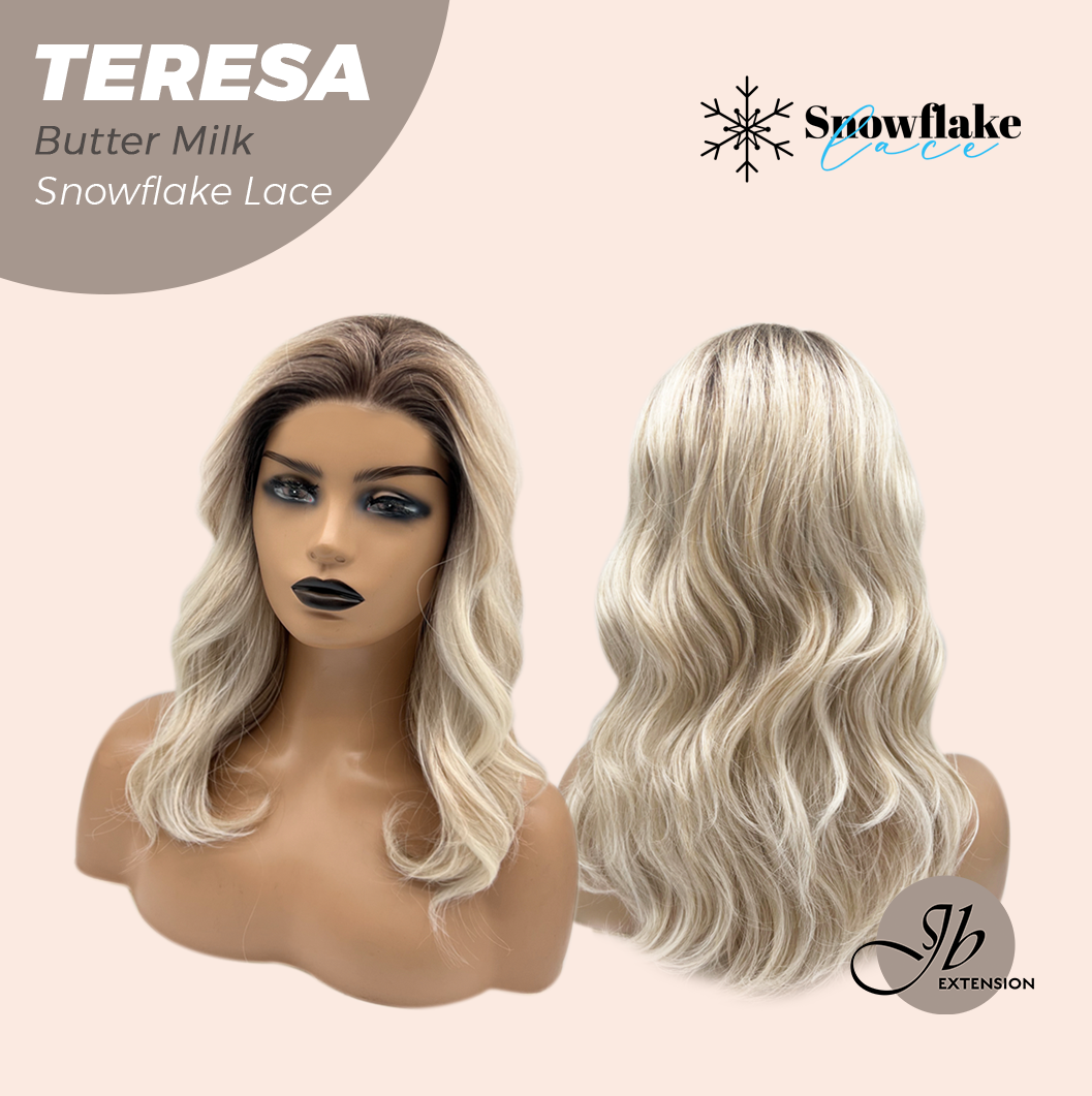 [PRE-ORDER] JBEXTENSION 18 Inches Butter Milk Pre-Cut Snowflake Lace Frontlace Glueless Wig TERESA BUTTER MILK【PERMATEASE】【BENDY EAR TABS】