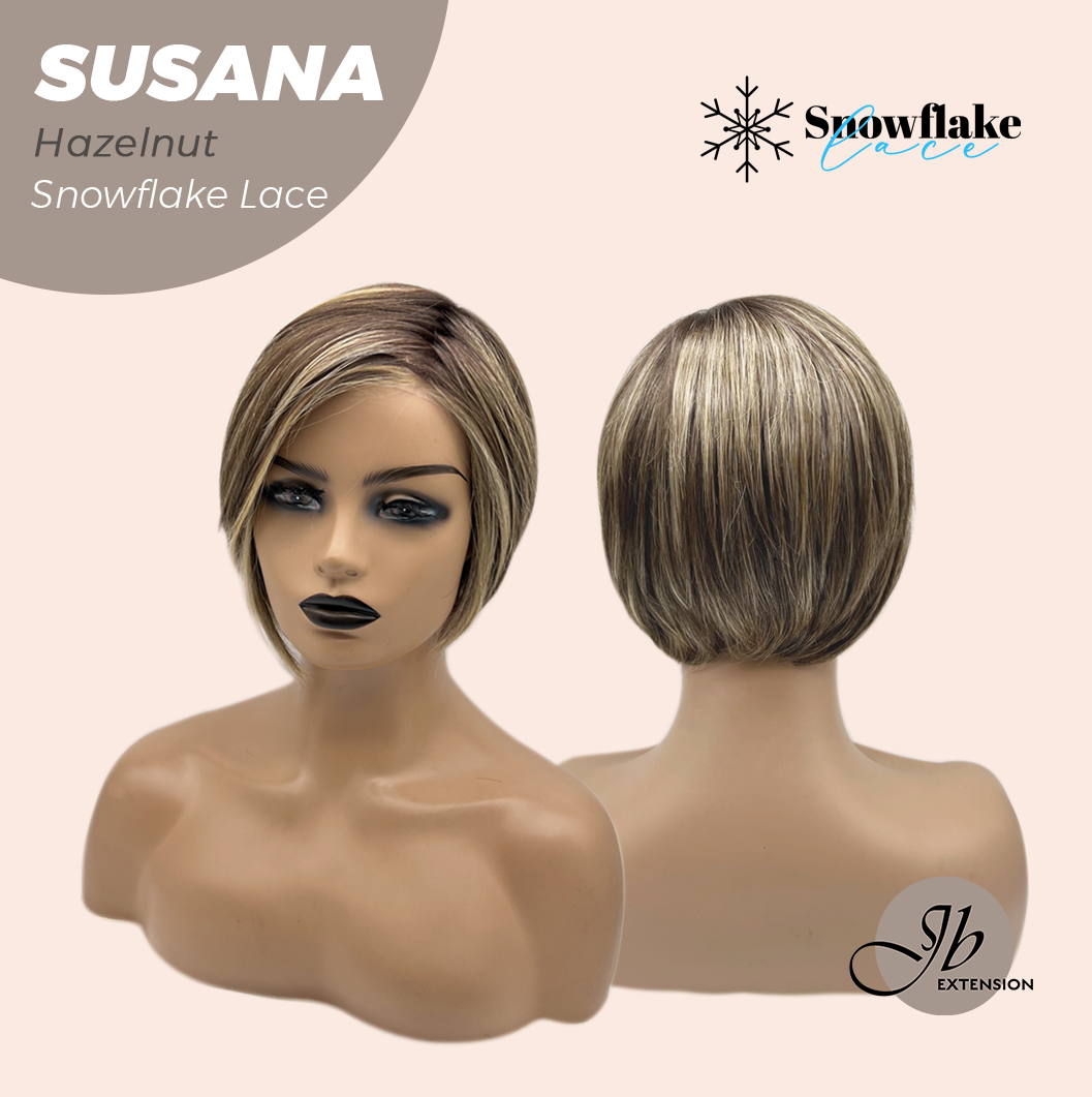 [PRE-ORDER] JBEXTENSION 9 Inches Hazelnut Pre-Cut Side Part Snowflake Lace Frontlace Glueless Wig SUSANA HAZELNUT【BENDY EAR TABS】