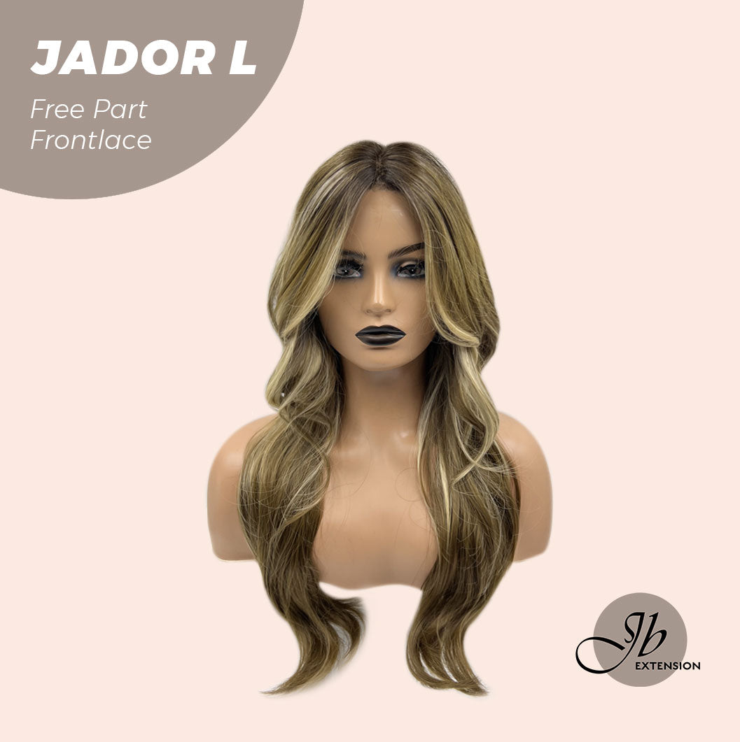 Silvia Highly Recommended- 24 Inches Mix Brown Curly Lace Front Wig.Pre Plucked 13*4 HD Transparent Lace Frontal Handmade Futura Fiber Swiss Lace Synthetic Fiber Pre-Cut Lace Glueless Wig JADOR L