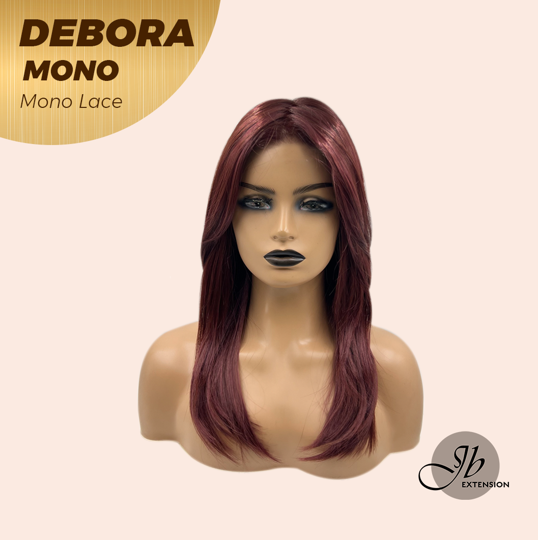 [PRE-ORDER] HOT OF SEASON - DEBORA MONO Monofilament Handmade Wig 6X5 Full Monofilament Hand Tied Top Wig 20 Inches Dark Red Mono Lace Wig With Anti-slip Silicone Strips Glueless Wig DEBORA MONO【BENDY EAR TABS】
