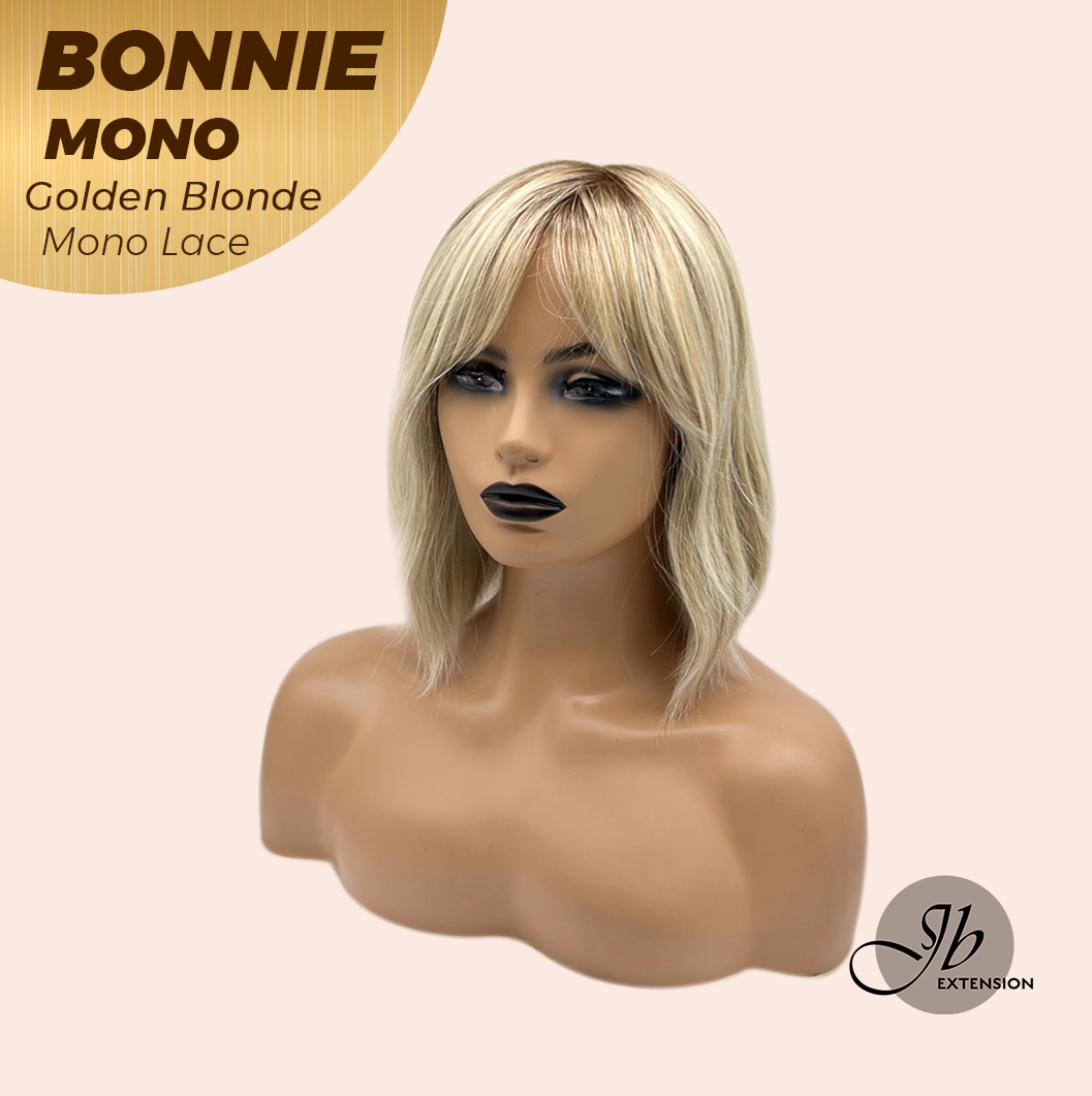 [PRE-ORDER] HOT OF SEASON - BONNIE MONO GOLDEN BLONDE Full Monofilament Handmade Full Lace Full Hand Tied Wig 12 Inches Golden Blonde With Dark Root Mono Lace Handmade Futura Fiber Glueless Wig BONNIE MONO GOLDEN BLONDE【BENDY EAR TABS】