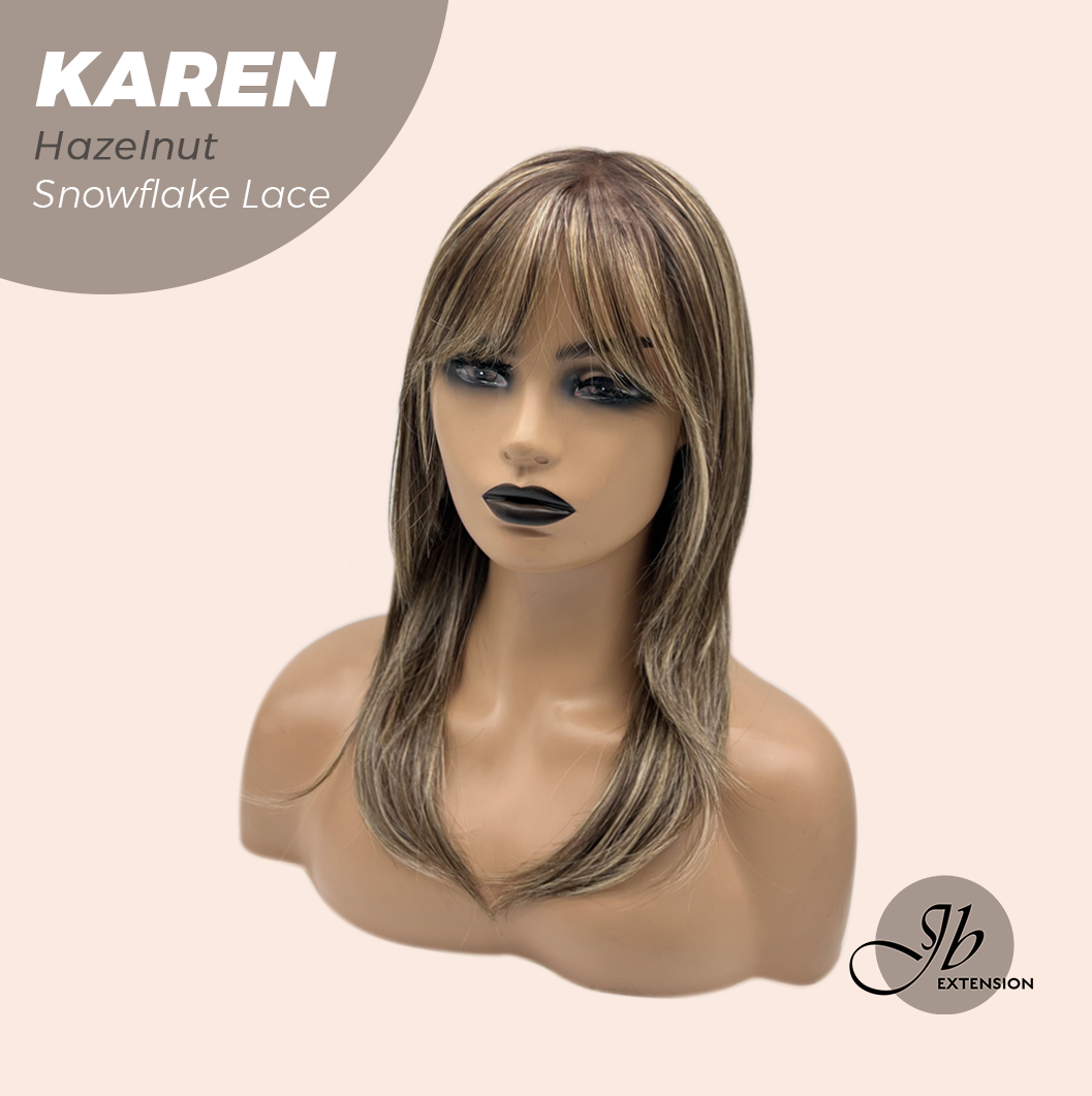 [PRE-ORDER] JBEXTENSION 18 Inches Hazelnut Pre-Cut T Part Snowflake Lace Frontlace Glueless Wig KAREN HAZELNUT【BENDY EAR TABS】