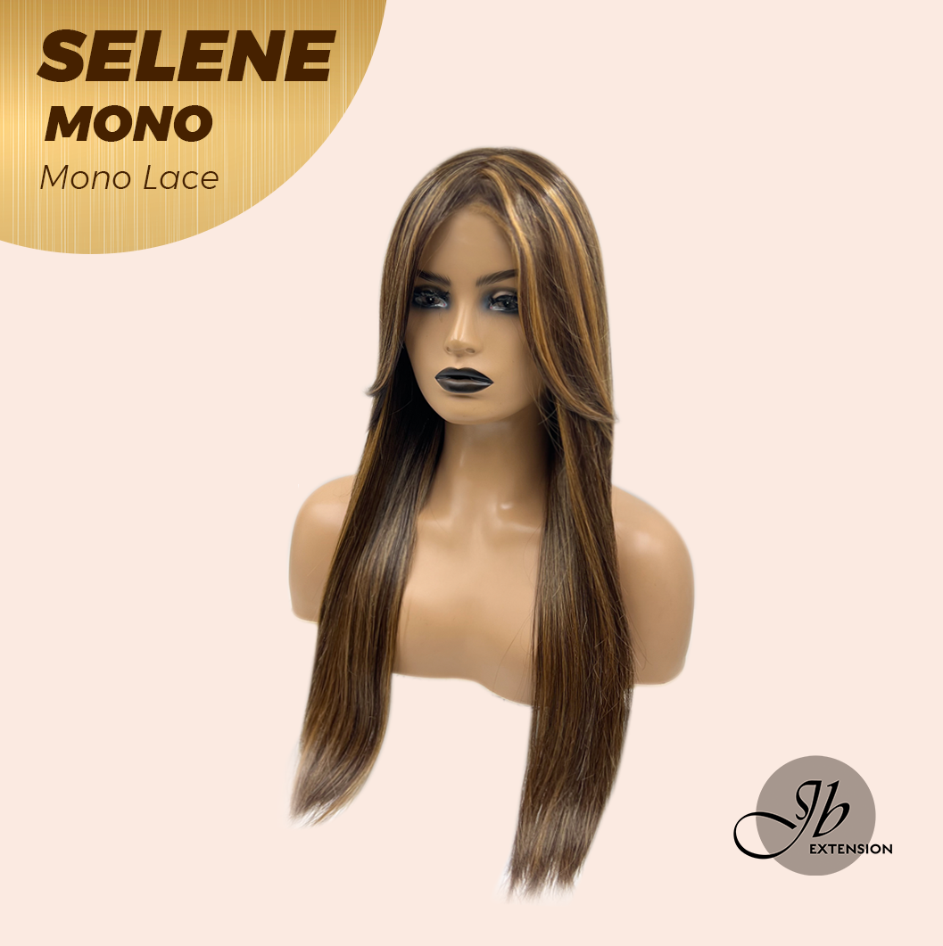 [PRE-ORDER] JBEXTENSION SELENE MONO Monofilament Handmade Wig 6X5 Full Monofilament Hand Tied Top Wig 25 Inches Caramel Mono Lace Wig With Anti-slip Silicone Strips Glueless Wig SELENE MONO【BENDY EAR TABS】