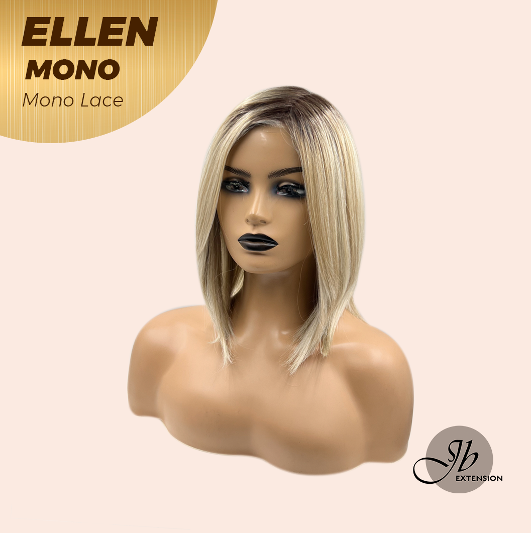 [PRE-ORDER] JBEXTENSION ELLEN MONO Full Monofilament Handmade Full Lace Full Hand Tied Wig 12 Inches Blonde Mono Lace Handmade Futura Fiber Wig Glueless Wig ELLEN MONO【BENDY EAR TABS】