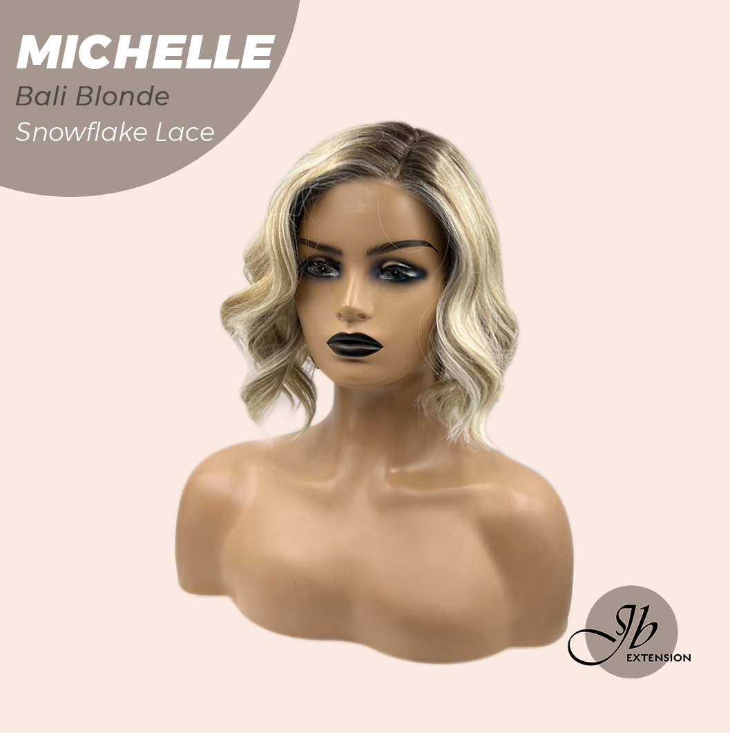 [PRE-ORDER] JBEXTENSION 10 Inches Bali Blonde Pre-Cut Side Part Snowflake Lace Frontlace Glueless Wig MICHELLE BALI BLONDE【BENDY EAR TABS】- S/M