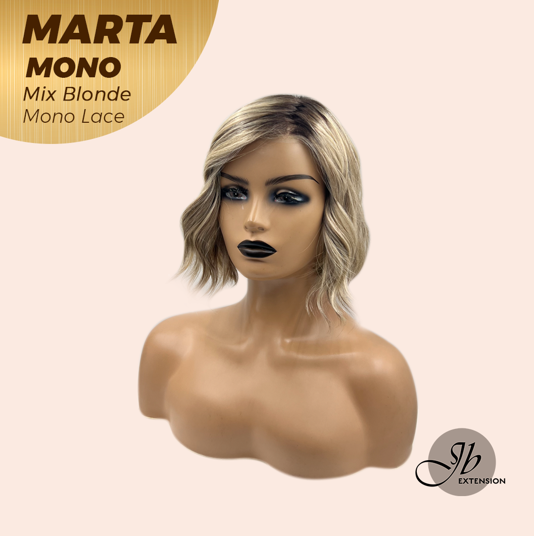 [PRE-ORDER] JBEXTENSION MARTA MONO MIX BLONDE Monofilament Handmade Wig 6X5 Full Monofilament Hand Tied Top Wig 10 Inches Mix Blonde Mono Lace Handmade Futura Fiber Wig With Anti-slip Silicone Strips Glueless Wig MARTA MONO MIX BLONDE【BENDY EAR TABS】