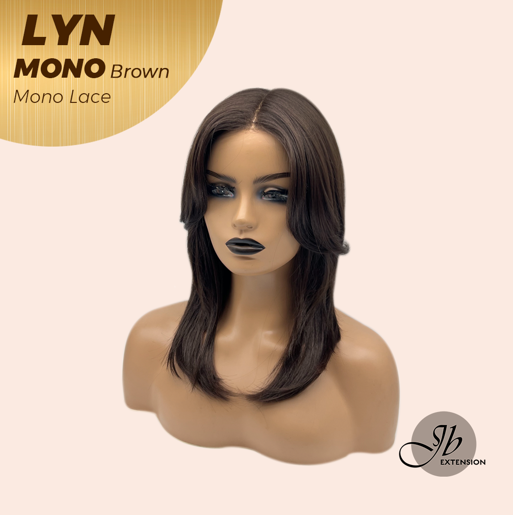 [PRE-ORDER] JBEXTENSION LYN MONO Partial Monofilament Wig 17 Inches Brown Partial Mono Lace Glueless Wig LYN MONO BROWN【BENDY EAR TABS】