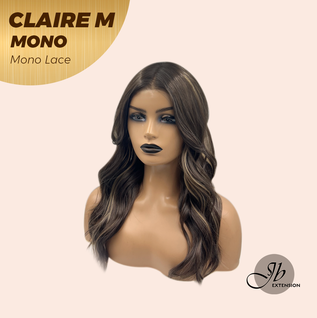 [PRE-ORDER] JBEXTENSION CLAIRE MONO Partial Monofilament Wig 22 Inches Brown With Highlight Partial Mono Lace Glueless Wig CLAIRE MONO【BENDY EAR TABS】