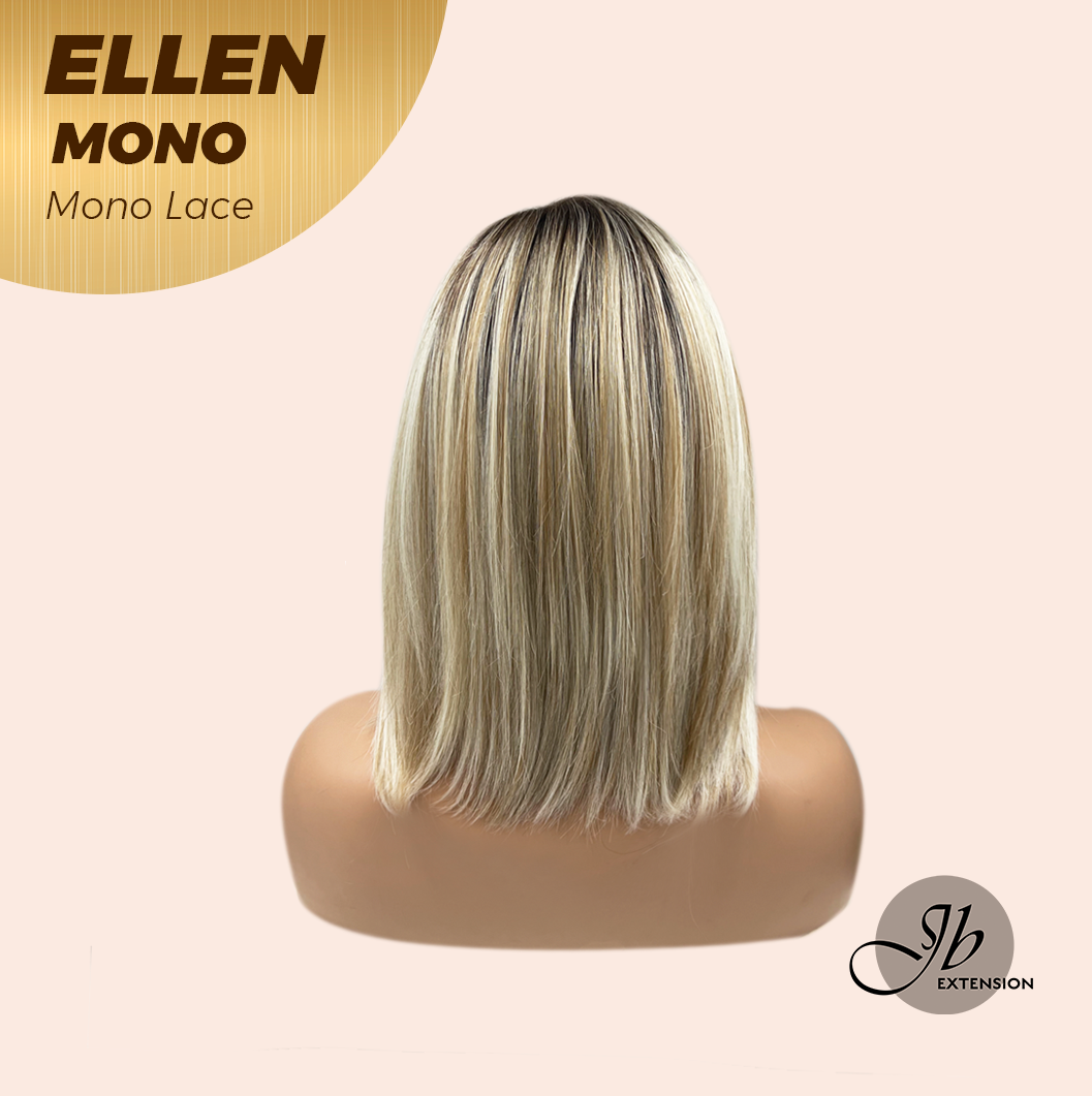 [PRE-ORDER] JBEXTENSION ELLEN MONO Full Monofilament Handmade Full Lace Full Hand Tied Wig 12 Inches Blonde Mono Lace Handmade Futura Fiber Wig Glueless Wig ELLEN MONO【BENDY EAR TABS】