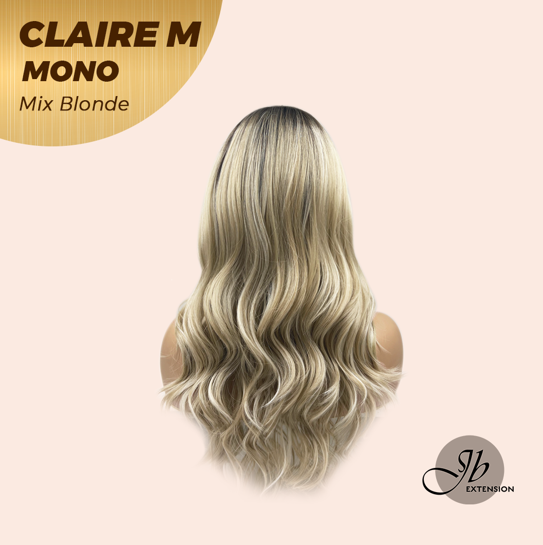 [PRE-ORDER] JBEXTENSION CLAIRE MONO MIX BLONDE Partial Monofilament Wig 22 Inches Mix Blonde Partial Mono Lace Glueless Wig CLAIRE MONO MIX BLONDE【BENDY EAR TABS】