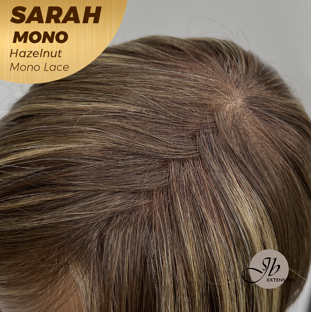 [PRE-ORDER] JBEXTENSION SARAH MONO Full Monofilament Wig 22 Inches Hazelnut Color Full Mono Lace Glueless With Anti-slip Silicone Strips Wig SARAH MONO HAZELNUT【BENDY EAR TABS】