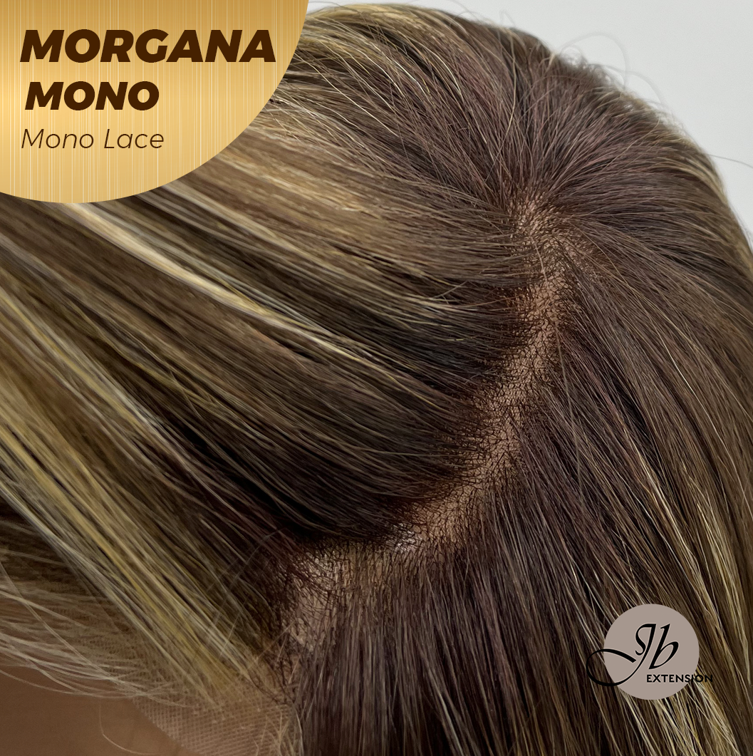 [PRE-ORDER] JBEXTENSION MORGANA MONO Monofilament Handmade Wig 6X5 Full Monofilament Hand Tied Top Wig 13 Inches Hazelnut Blonde Highlight Mono Lace Wig With Anti-slip Silicone Strips Glueless Wig MORGANA MONO【BENDY EAR TABS】