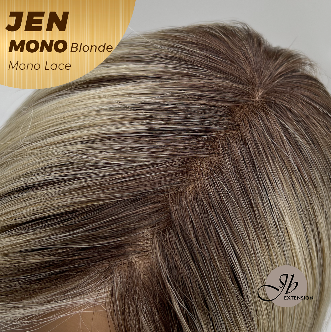 [PRE-ORDER] JBEXTENSION JEN MONO Monofilament Handmade Wig 6X5 Full Monofilament Hand Tied Top Wig 18 Inches Blonde Mono Lace Wig With Anti-slip Silicone Strips Glueless Wig JEN MONO BLONDE【BENDY EAR TABS】
