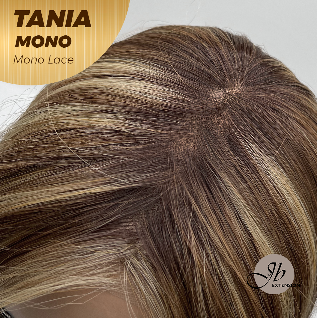 [PRE-ORDER] JBEXTENSION TANIA MONO Monofilament Handmade Wig 6X5 Full Monofilament Hand Tied Top Wig 18 Inches Butter Cream Mono Lace Wig With Anti-slip Silicone Strips Glueless Wig TANIA MONO【BENDY EAR TABS】