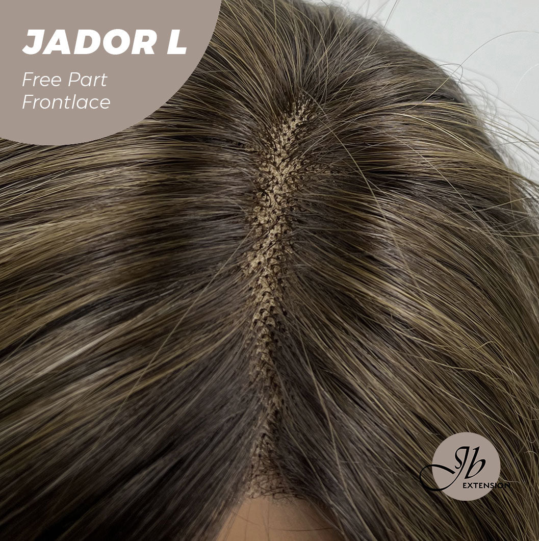 Silvia Highly Recommended- 24 Inches Mix Brown Curly Lace Front Wig.Pre Plucked 13*4 HD Transparent Lace Frontal Handmade Futura Fiber Swiss Lace Synthetic Fiber Pre-Cut Lace Glueless Wig JADOR L