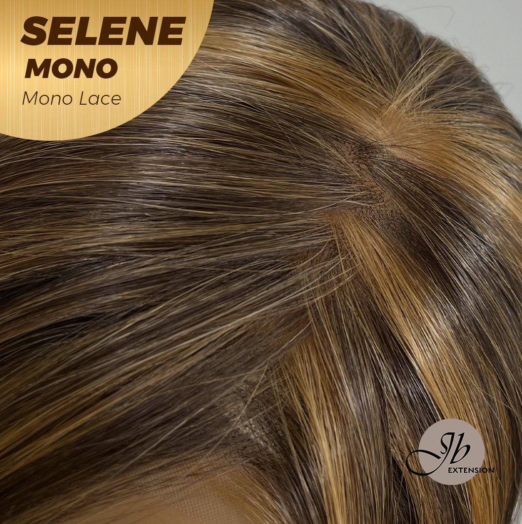 [PRE-ORDER] JBEXTENSION SELENE MONO Monofilament Handmade Wig 6X5 Full Monofilament Hand Tied Top Wig 25 Inches Caramel Mono Lace Wig With Anti-slip Silicone Strips Glueless Wig SELENE MONO【BENDY EAR TABS】