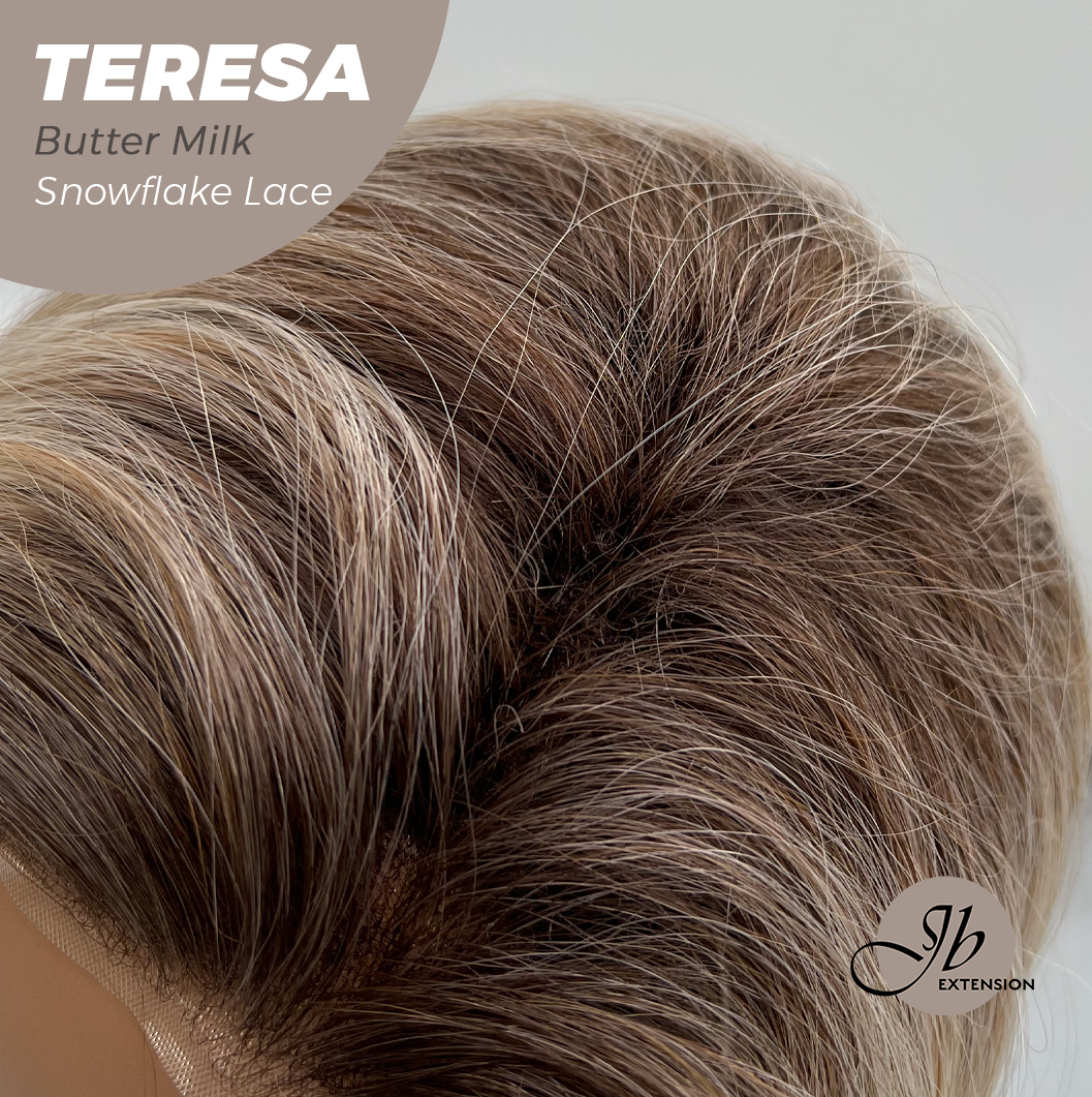[PRE-ORDER] JBEXTENSION 18 Inches Butter Milk Pre-Cut Snowflake Lace Frontlace Glueless Wig TERESA BUTTER MILK【PERMATEASE】【BENDY EAR TABS】