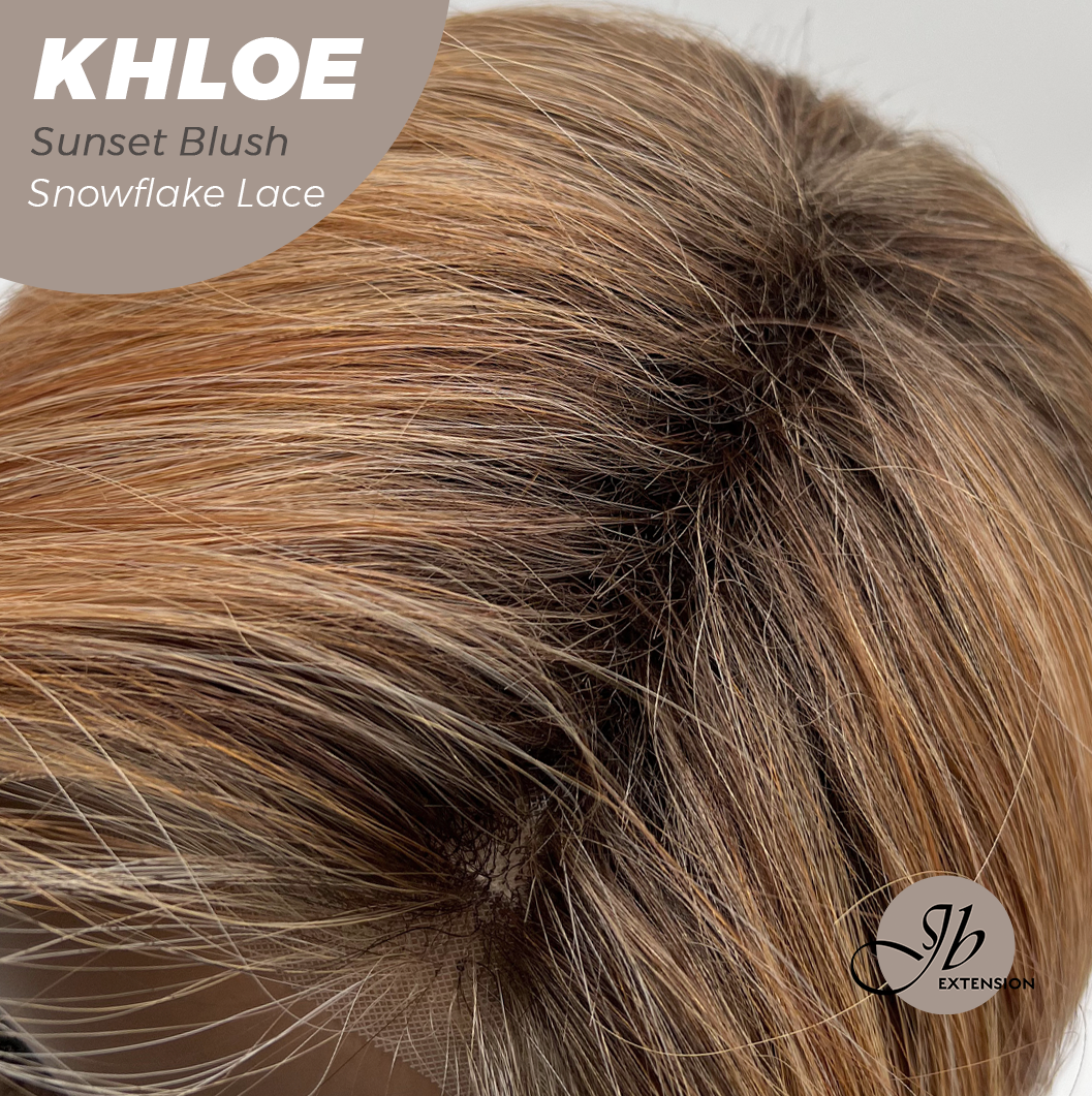 [PRE-ORDER] JBEXTENSION 12 Inches Bob Cut Sunset Blush Pre-Cut Snowflake Lace Frontlace Glueless Wig KHLOE SUNSET BLUSH【PERMATEASE】【BENDY EAR TABS】