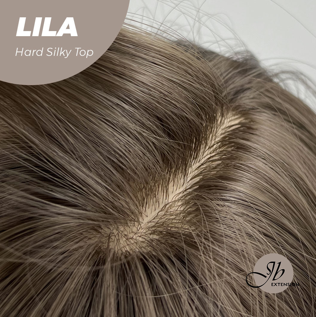 Rachel's Pick-20 Inches Scalpiana Cold Brown Wolf Cut 3.5X4 Hard Silky Top Natural Scalp Effect Wig With Bangs LILA