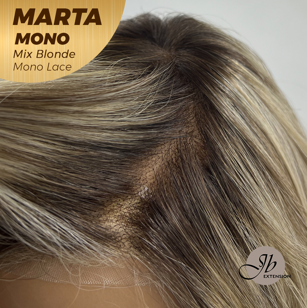 [PRE-ORDER] JBEXTENSION MARTA MONO MIX BLONDE Monofilament Handmade Wig 6X5 Full Monofilament Hand Tied Top Wig 10 Inches Mix Blonde Mono Lace Handmade Futura Fiber Wig With Anti-slip Silicone Strips Glueless Wig MARTA MONO MIX BLONDE【BENDY EAR TABS】