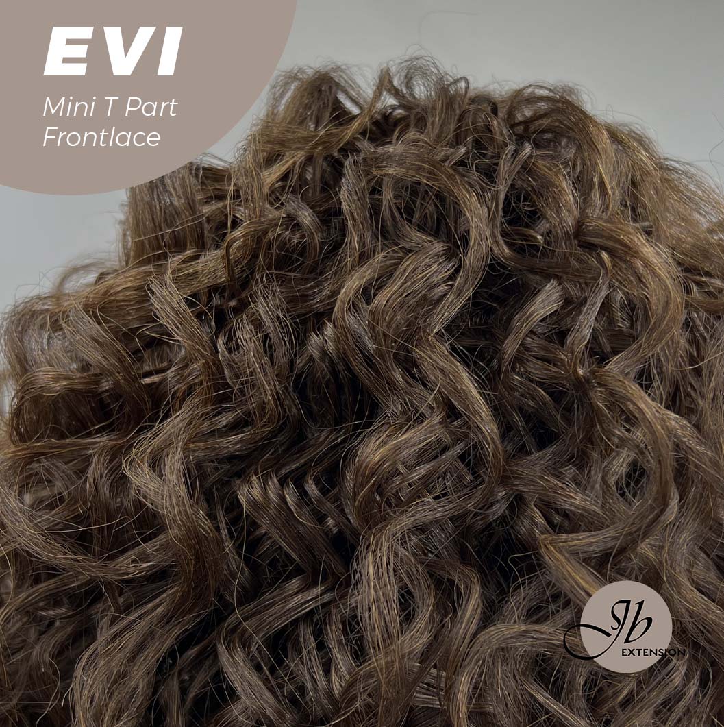 [PRE-ORDER] Nichole's Selection -15 Inches Deep Curly Brown Side Part Mini T Part Frontlace Glueless Wig EVI