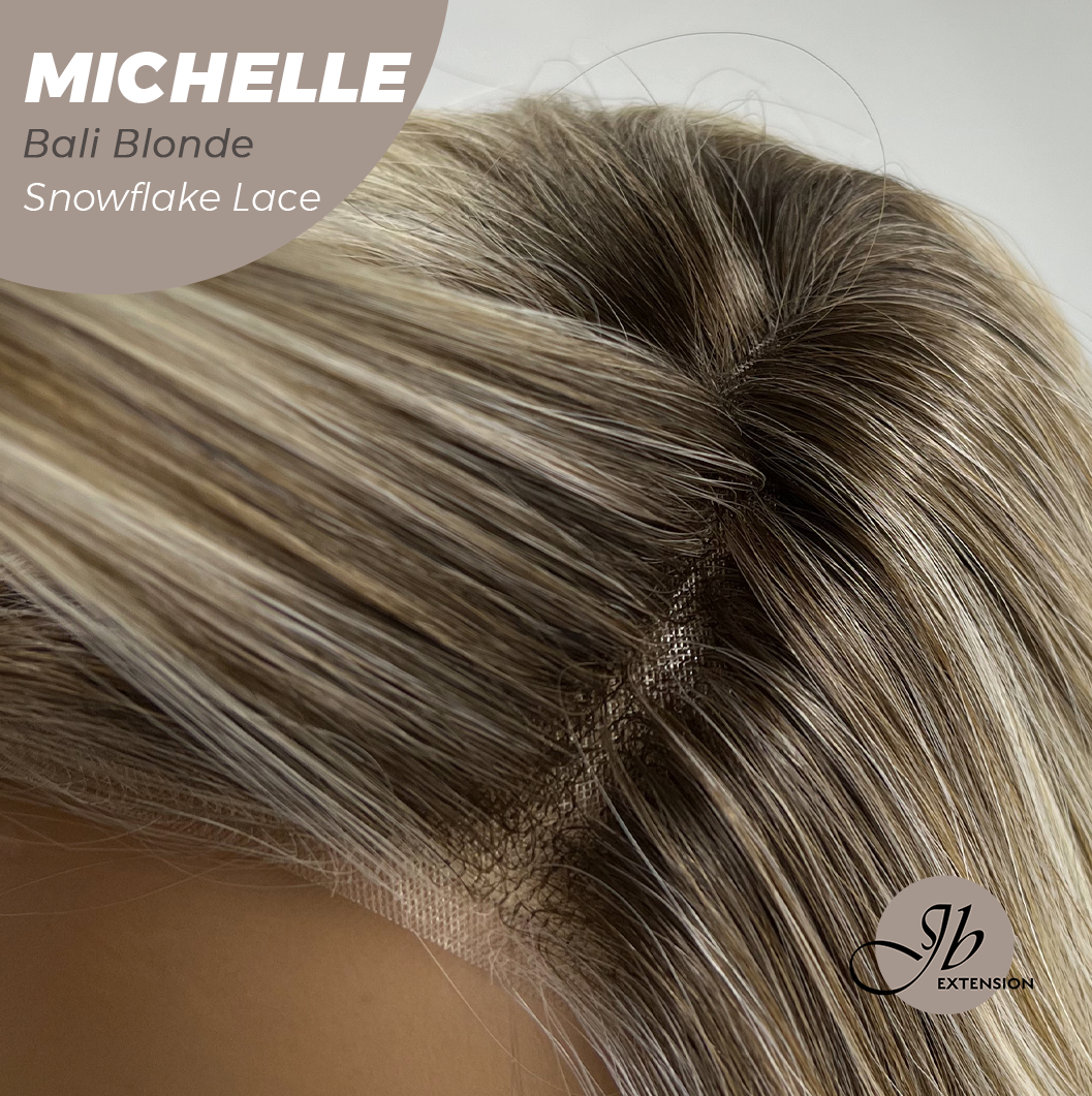 [PRE-ORDER] JBEXTENSION 10 Inches Bali Blonde Pre-Cut Side Part Snowflake Lace Frontlace Glueless Wig MICHELLE BALI BLONDE【BENDY EAR TABS】- S/M