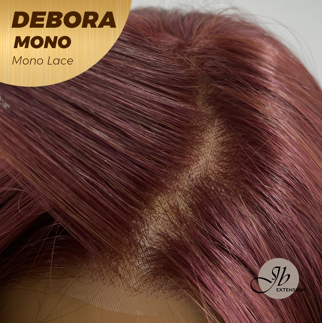 [PRE-ORDER] JBEXTENSION DEBORA MONO Monofilament Handmade Wig 6X5 Full Monofilament Hand Tied Top Wig 20 Inches Dark Red Mono Lace Wig With Anti-slip Silicone Strips Glueless Wig DEBORA MONO【BENDY EAR TABS】
