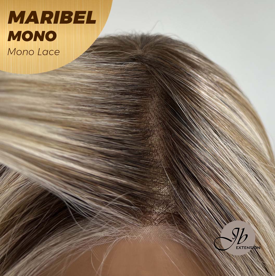 [PRE-ORDER] JBEXTENSION MARIBEL MONO Monofilament Handmade Wig 6X5 Full Monofilament Hand Tied Top Wig 16 Inches Blonde With Dark Root Wave Mono Lace Wig With Anti-slip Silicone Strips Glueless Wig Maribel Mono【BENDY EAR TABS】