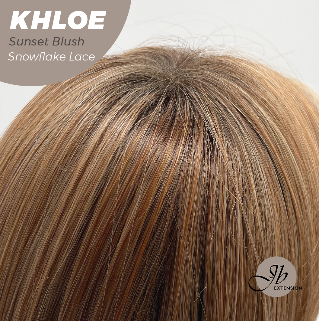 [PRE-ORDER] JBEXTENSION 12 Inches Bob Cut Sunset Blush Pre-Cut Snowflake Lace Frontlace Glueless Wig KHLOE SUNSET BLUSH【PERMATEASE】【BENDY EAR TABS】