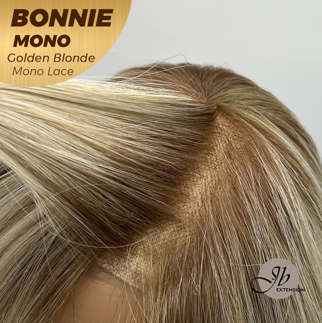 [PRE-ORDER] HOT OF SEASON - BONNIE MONO GOLDEN BLONDE Full Monofilament Handmade Full Lace Full Hand Tied Wig 12 Inches Golden Blonde With Dark Root Mono Lace Handmade Futura Fiber Glueless Wig BONNIE MONO GOLDEN BLONDE【BENDY EAR TABS】