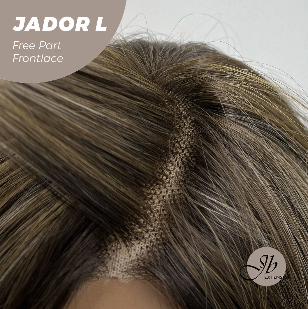 Silvia Highly Recommended- 24 Inches Mix Brown Curly Lace Front Wig.Pre Plucked 13*4 HD Transparent Lace Frontal Handmade Futura Fiber Swiss Lace Synthetic Fiber Pre-Cut Lace Glueless Wig JADOR L