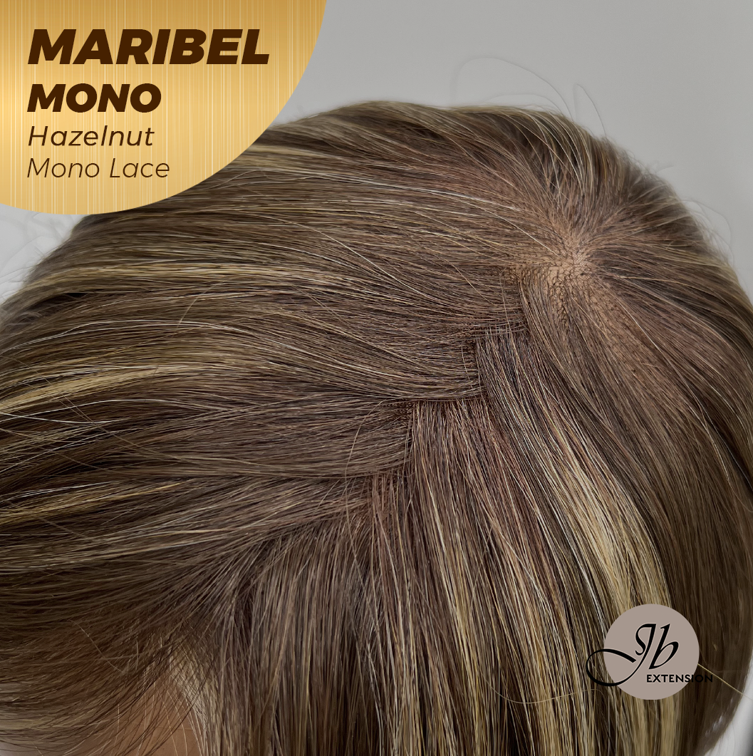 [PRE-ORDER] JBEXTENSION MARIBEL MONO HAZELNUT Monofilament Handmade Wig 6X5 Full Monofilament Hand Tied Top Wig 16 Inches Hazelnut Wave Mono Lace Wig With Anti-slip Silicone Strips Glueless Wig MARIBEL MONO HAZELNUT【BENDY EAR TABS】