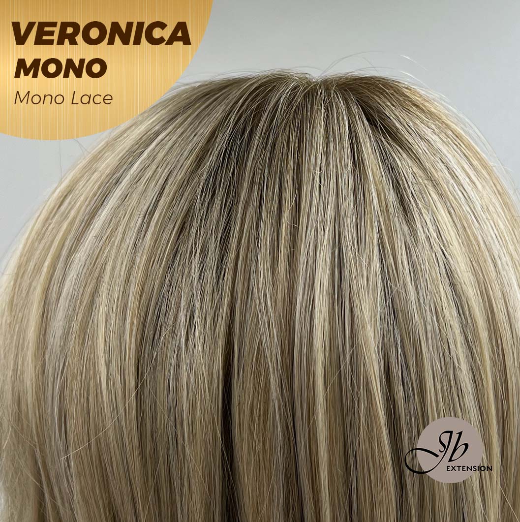 [PRE-ORDER] JBEXTENSION VERONICA MONO Monofilament Handmade Wig 6X5 Full Monofilament Hand Tied Top Wig 12 Inches Blonde Wave Mono Lace Wig With Anti-slip Silicone Strips Glueless Wig VERONICA MONO【BENDY EAR TABS】