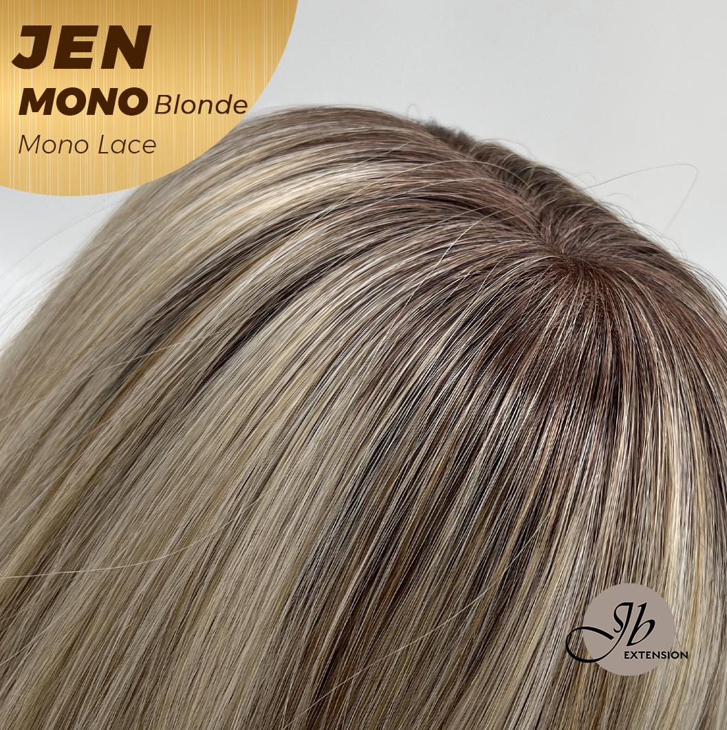 [PRE-ORDER] JBEXTENSION JEN MONO Monofilament Handmade Wig 6X5 Full Monofilament Hand Tied Top Wig 18 Inches Blonde Mono Lace Wig With Anti-slip Silicone Strips Glueless Wig JEN MONO BLONDE【BENDY EAR TABS】
