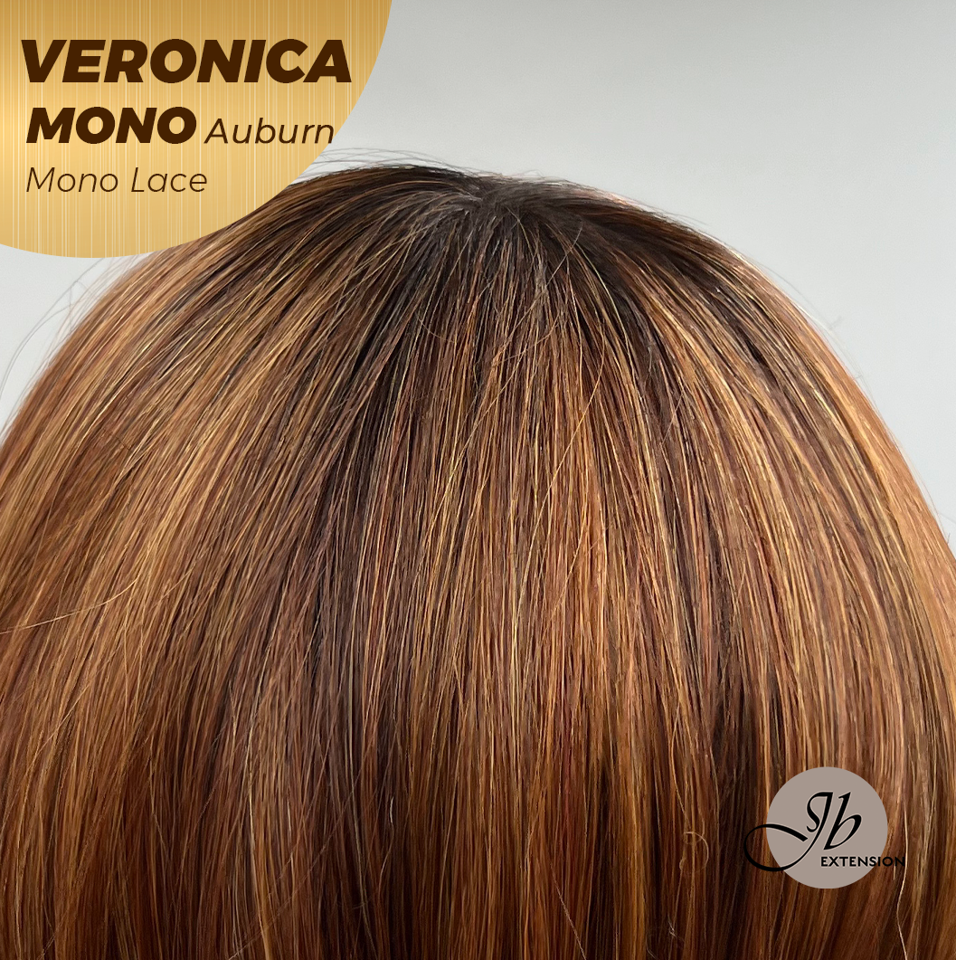 [PRE-ORDER] JBEXTENSION VERONICA MONO Monofilament Handmade Wig 6X5 Full Monofilament Hand Tied Top Wig 12 Inches Auburn Wave Mono Lace Wig With Anti-slip Silicone Strips Glueless Wig VERONICA MONO AUBURN【BENDY EAR TABS】