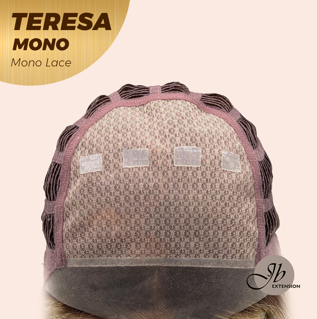[PRE-ORDER] JBEXTENSION TERESA MONO 16INCH Monofilament Handmade Wig 6X5 Full Monofilament Hand Tied Top Wig 16 Inches Mix Blonde Curly Mono Lace Wig With Anti-slip Silicone Strips Glueless Wig TERESA MONO - 16Inch【BENDY EAR TABS】